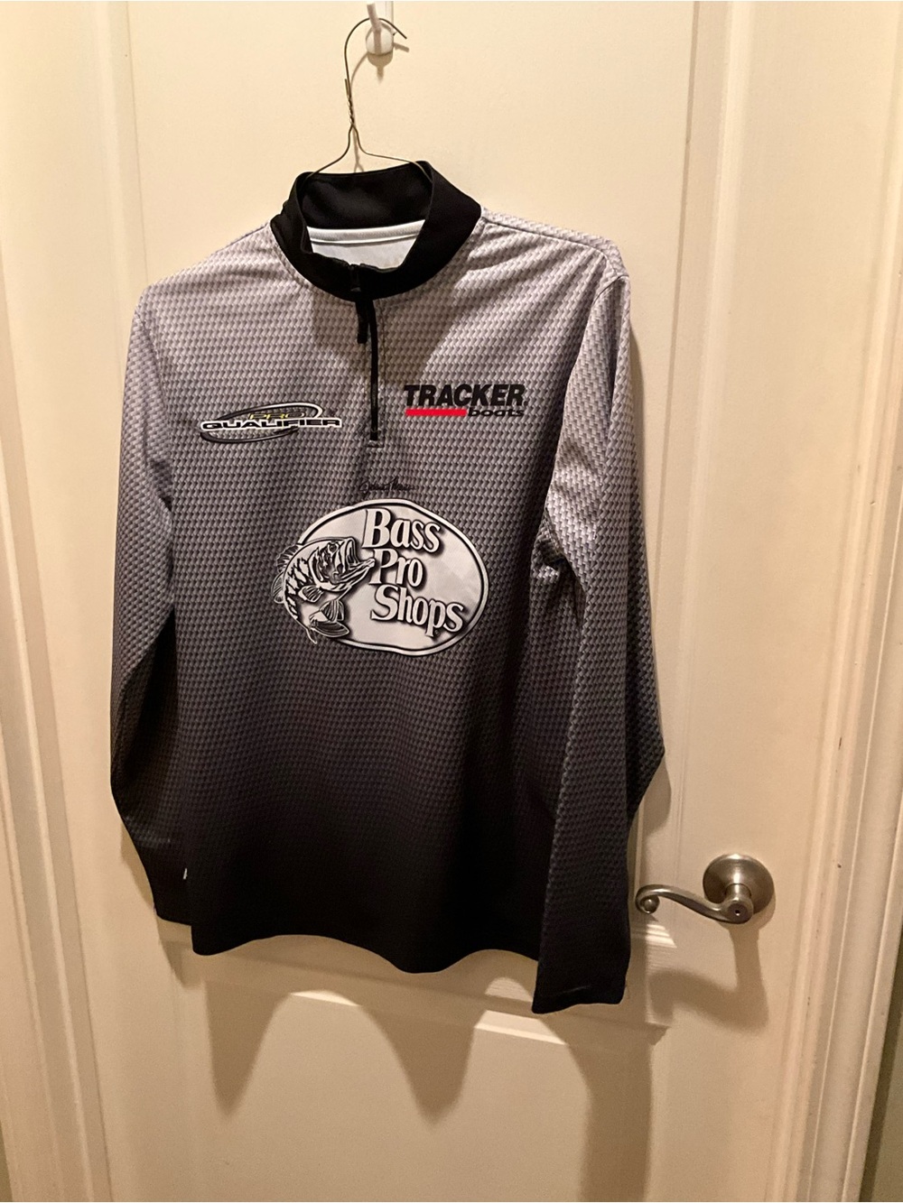Bass Pro Shops Grey & Black Tracker Quarter-Zip Fishing Pullover